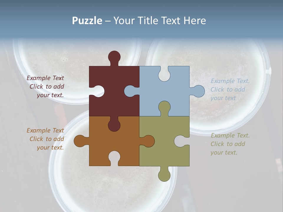 Three Cups Of Coffee Sitting On Top Of A Wooden Table PowerPoint Template