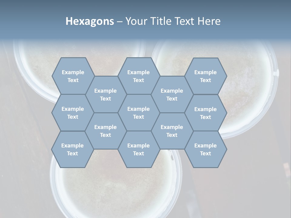 Three Cups Of Coffee Sitting On Top Of A Wooden Table PowerPoint Template