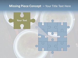 Three Cups Of Coffee Sitting On Top Of A Wooden Table PowerPoint Template