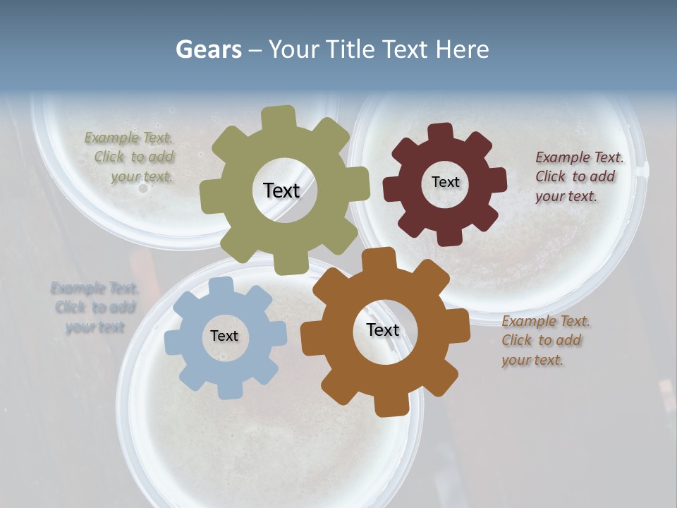 Three Cups Of Coffee Sitting On Top Of A Wooden Table PowerPoint Template