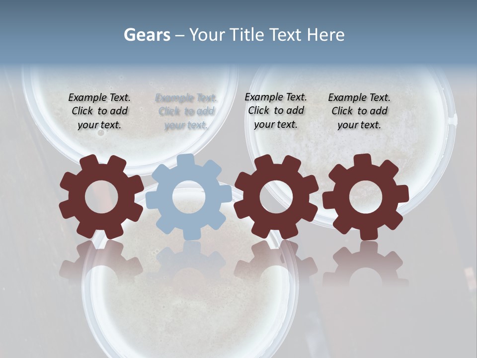 Three Cups Of Coffee Sitting On Top Of A Wooden Table PowerPoint Template