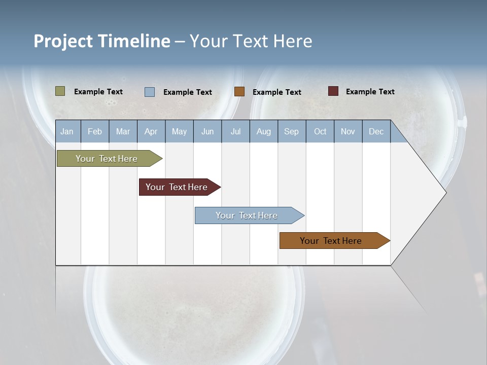 Three Cups Of Coffee Sitting On Top Of A Wooden Table PowerPoint Template