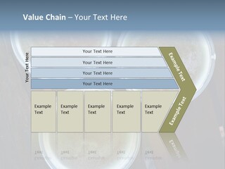 Three Cups Of Coffee Sitting On Top Of A Wooden Table PowerPoint Template