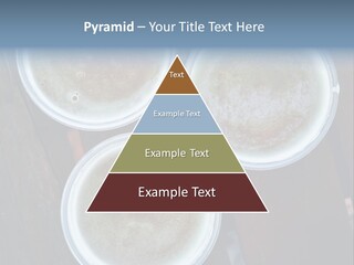 Three Cups Of Coffee Sitting On Top Of A Wooden Table PowerPoint Template