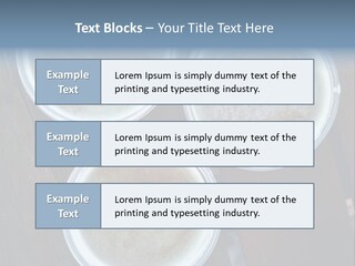 Three Cups Of Coffee Sitting On Top Of A Wooden Table PowerPoint Template