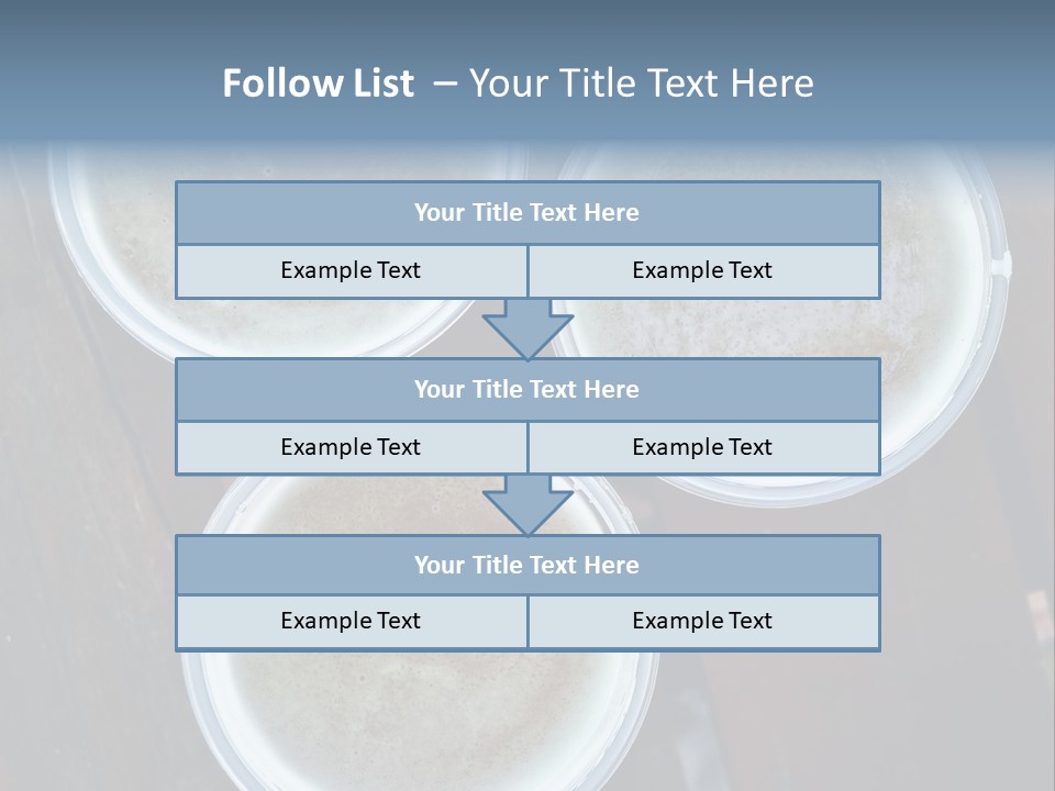 Three Cups Of Coffee Sitting On Top Of A Wooden Table PowerPoint Template