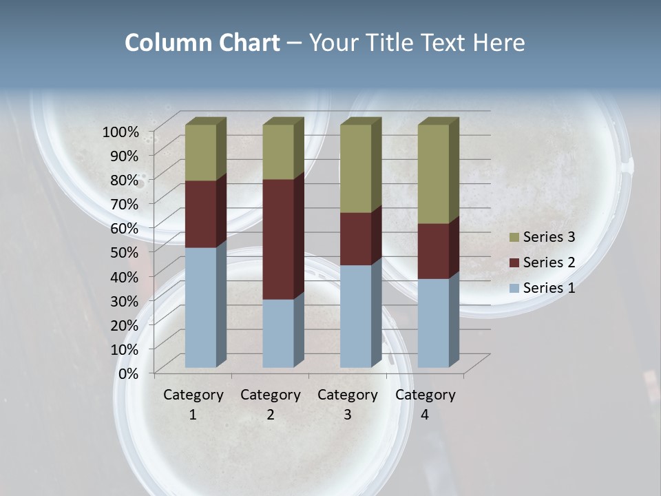 Three Cups Of Coffee Sitting On Top Of A Wooden Table PowerPoint Template