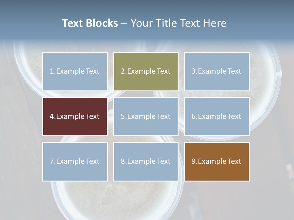 Three Cups Of Coffee Sitting On Top Of A Wooden Table PowerPoint Template