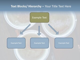 Three Cups Of Coffee Sitting On Top Of A Wooden Table PowerPoint Template