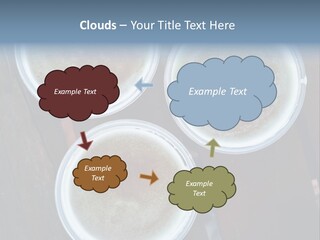 Three Cups Of Coffee Sitting On Top Of A Wooden Table PowerPoint Template