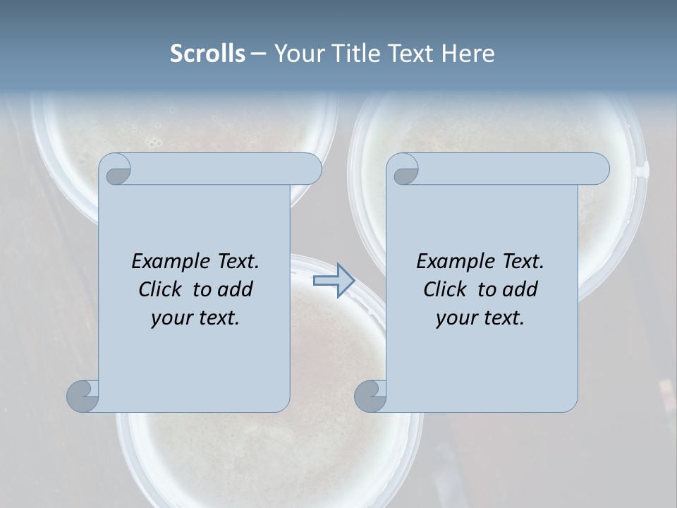 Three Cups Of Coffee Sitting On Top Of A Wooden Table PowerPoint Template