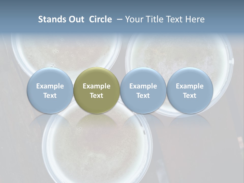 Three Cups Of Coffee Sitting On Top Of A Wooden Table PowerPoint Template