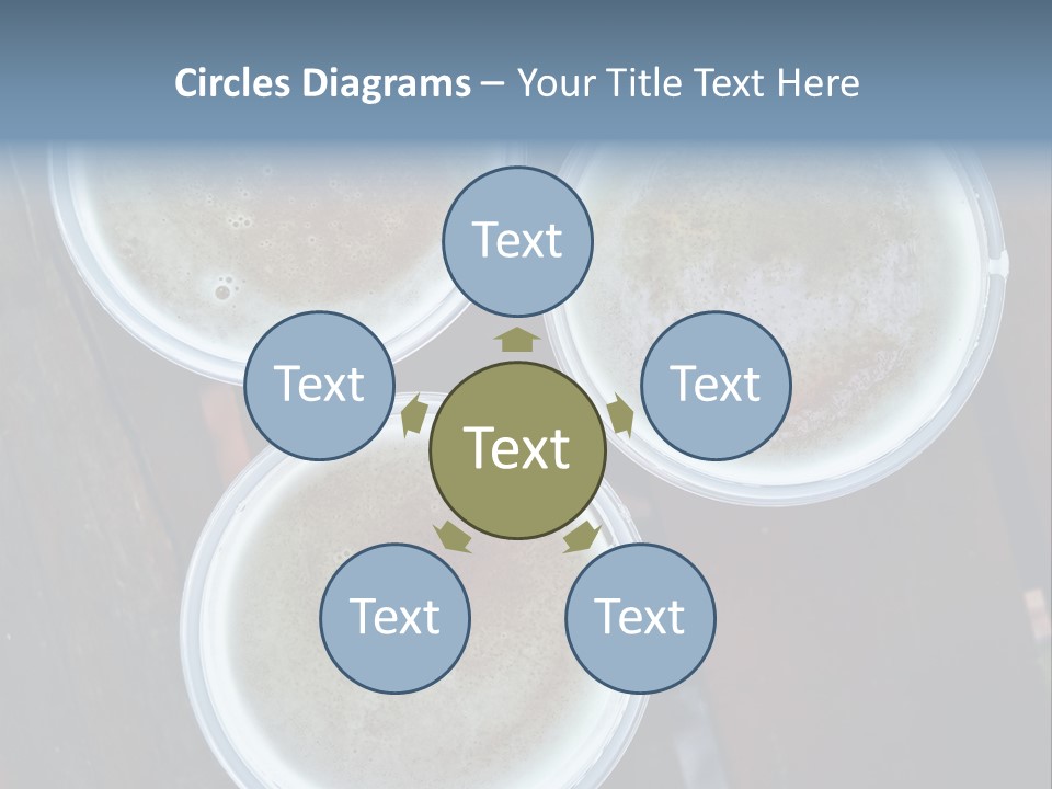 Three Cups Of Coffee Sitting On Top Of A Wooden Table PowerPoint Template