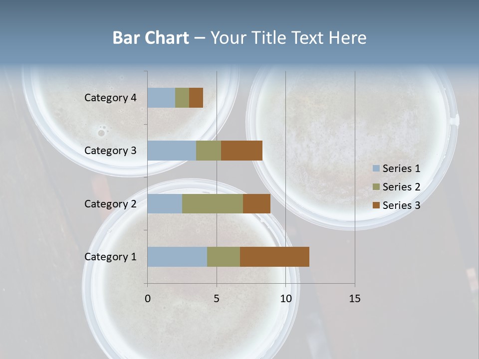 Three Cups Of Coffee Sitting On Top Of A Wooden Table PowerPoint Template