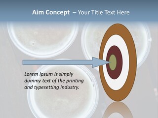 Three Cups Of Coffee Sitting On Top Of A Wooden Table PowerPoint Template