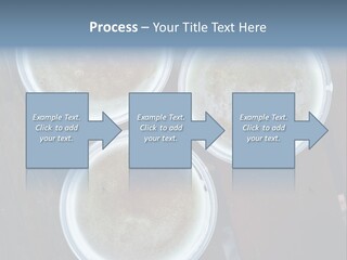 Three Cups Of Coffee Sitting On Top Of A Wooden Table PowerPoint Template