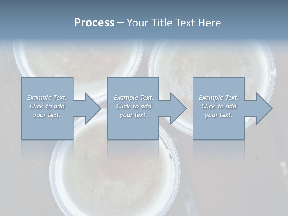 Three Cups Of Coffee Sitting On Top Of A Wooden Table PowerPoint Template