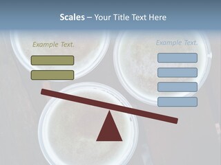 Three Cups Of Coffee Sitting On Top Of A Wooden Table PowerPoint Template
