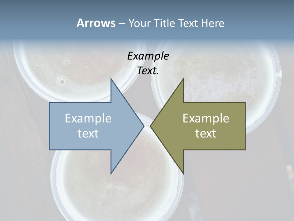 Three Cups Of Coffee Sitting On Top Of A Wooden Table PowerPoint Template