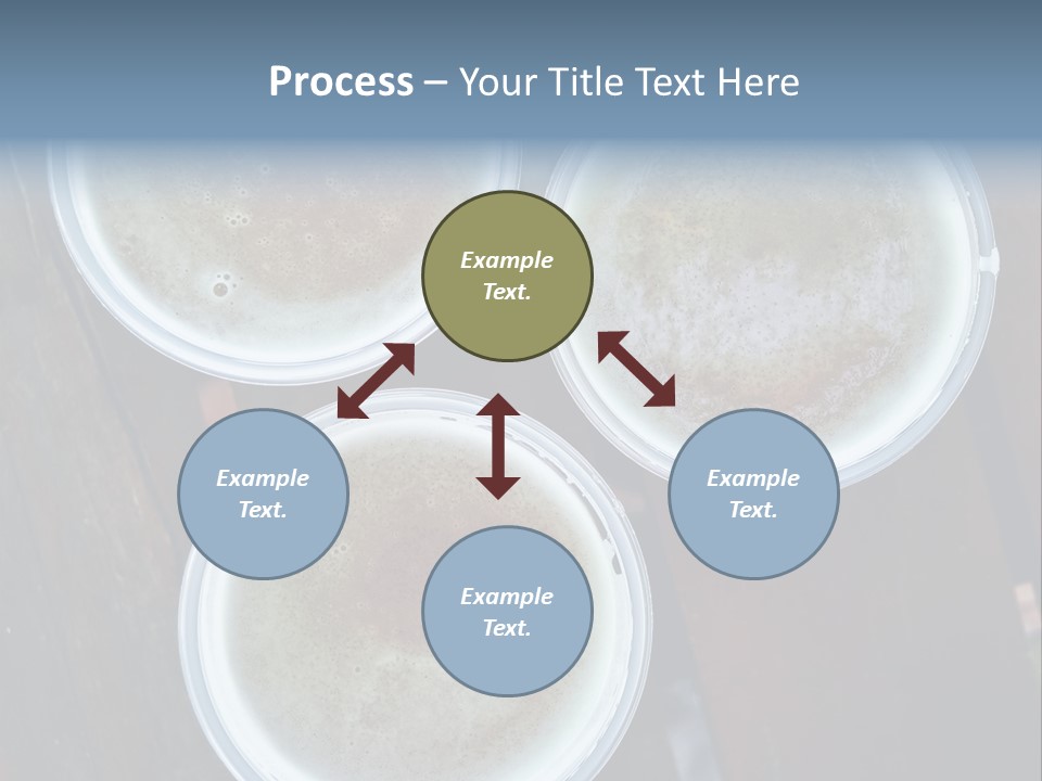 Three Cups Of Coffee Sitting On Top Of A Wooden Table PowerPoint Template