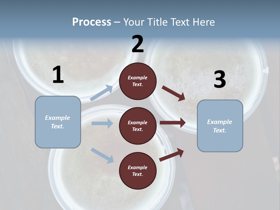 Three Cups Of Coffee Sitting On Top Of A Wooden Table PowerPoint Template