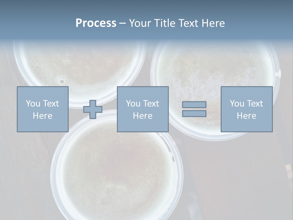 Three Cups Of Coffee Sitting On Top Of A Wooden Table PowerPoint Template