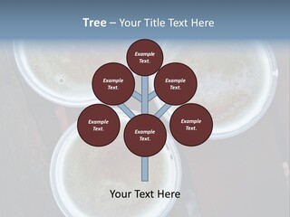 Three Cups Of Coffee Sitting On Top Of A Wooden Table PowerPoint Template