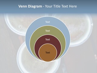 Three Cups Of Coffee Sitting On Top Of A Wooden Table PowerPoint Template