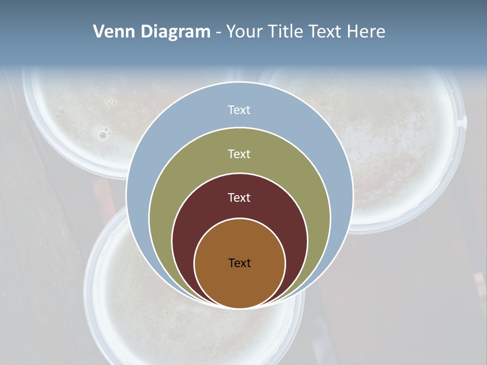 Three Cups Of Coffee Sitting On Top Of A Wooden Table PowerPoint Template