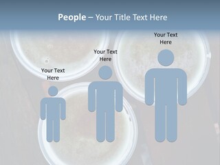 Three Cups Of Coffee Sitting On Top Of A Wooden Table PowerPoint Template