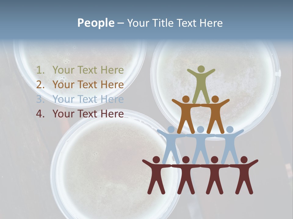 Three Cups Of Coffee Sitting On Top Of A Wooden Table PowerPoint Template