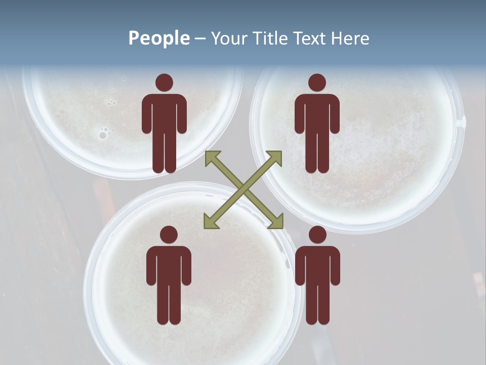 Three Cups Of Coffee Sitting On Top Of A Wooden Table PowerPoint Template