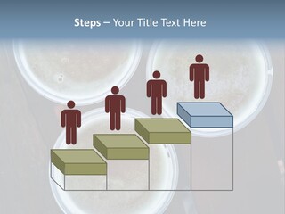 Three Cups Of Coffee Sitting On Top Of A Wooden Table PowerPoint Template