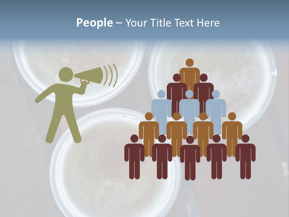 Three Cups Of Coffee Sitting On Top Of A Wooden Table PowerPoint Template