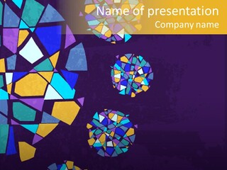A Group Of Colorful Shapes On A Purple Background PowerPoint Template