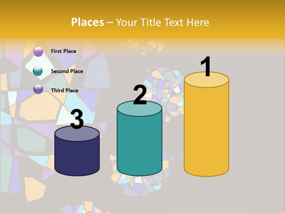 A Group Of Colorful Shapes On A Purple Background PowerPoint Template