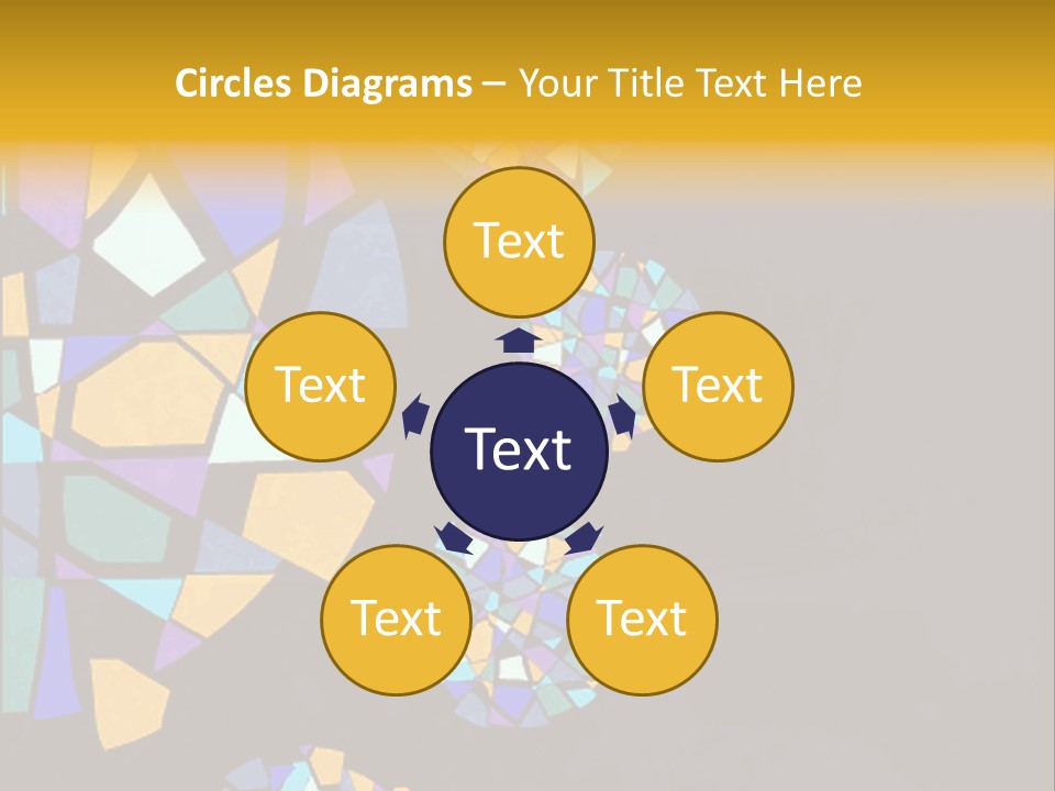 A Group Of Colorful Shapes On A Purple Background PowerPoint Template