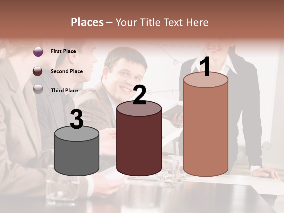 Young Success Businesswoman PowerPoint Template