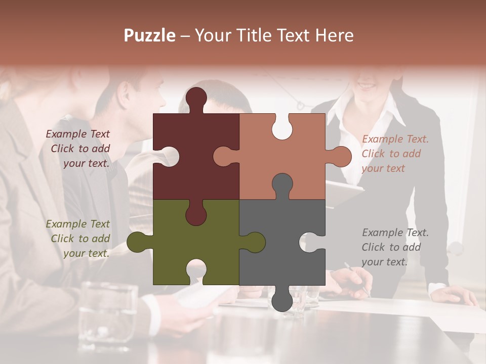 Young Success Businesswoman PowerPoint Template