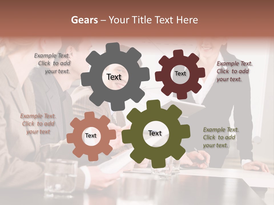 Young Success Businesswoman PowerPoint Template