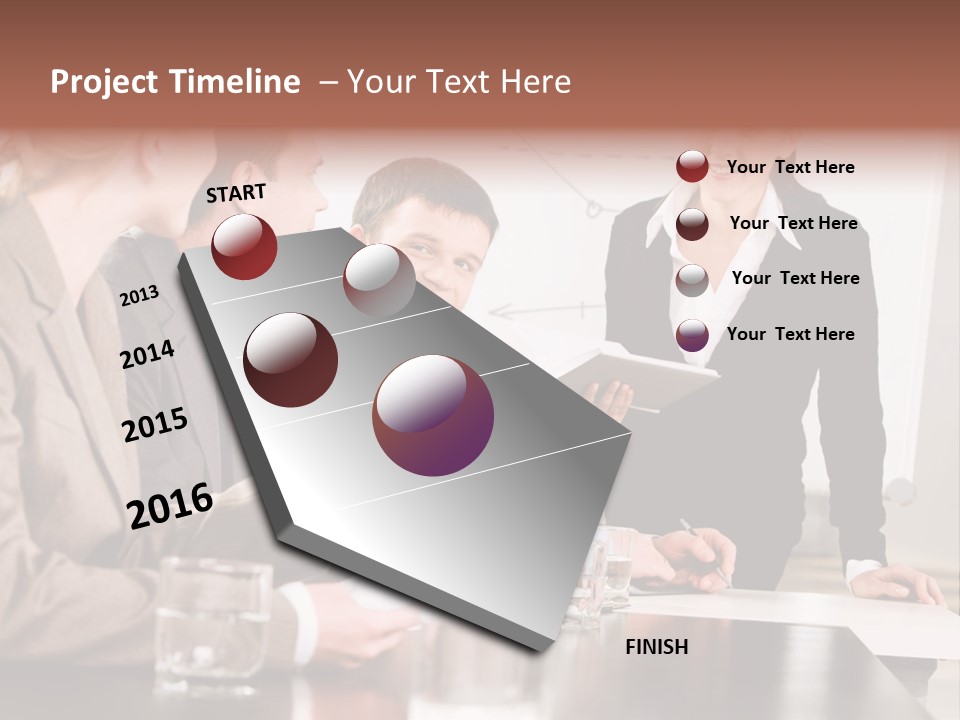 Young Success Businesswoman PowerPoint Template