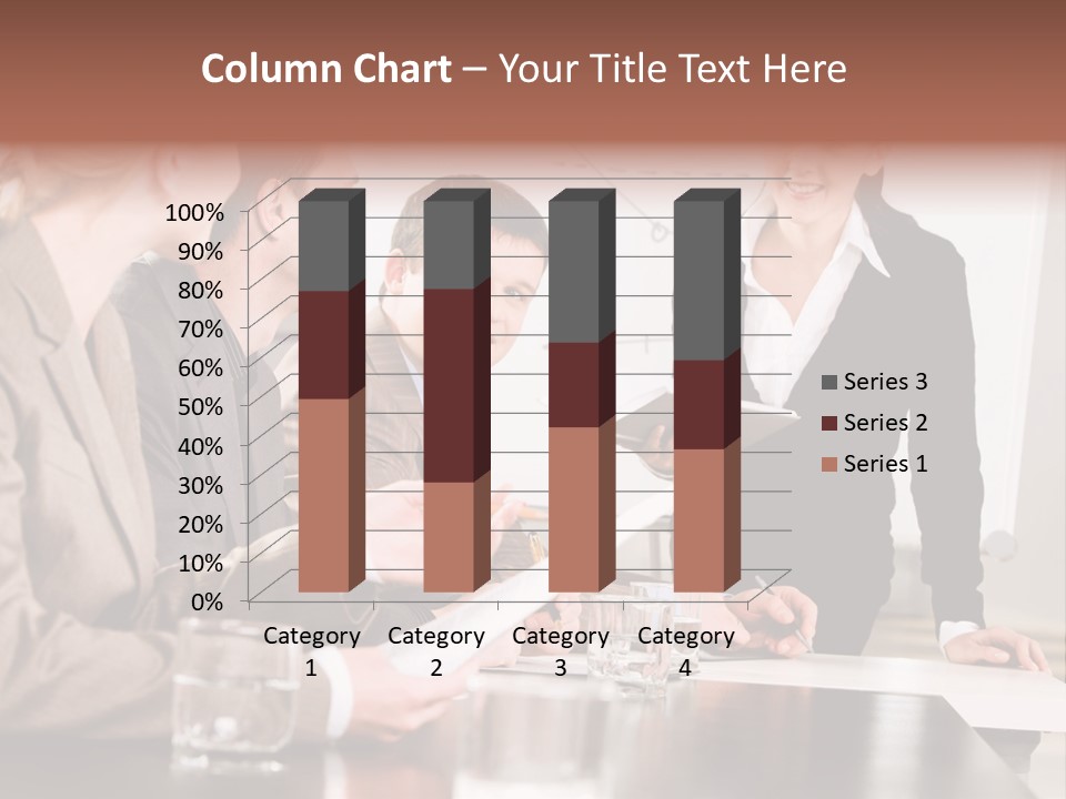 Young Success Businesswoman PowerPoint Template