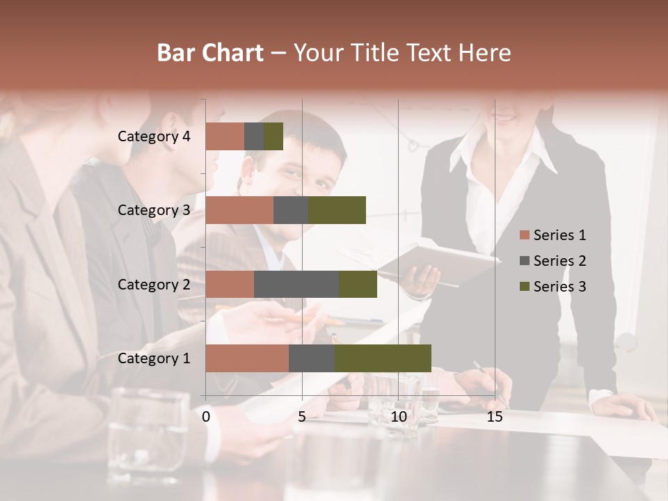 Young Success Businesswoman PowerPoint Template