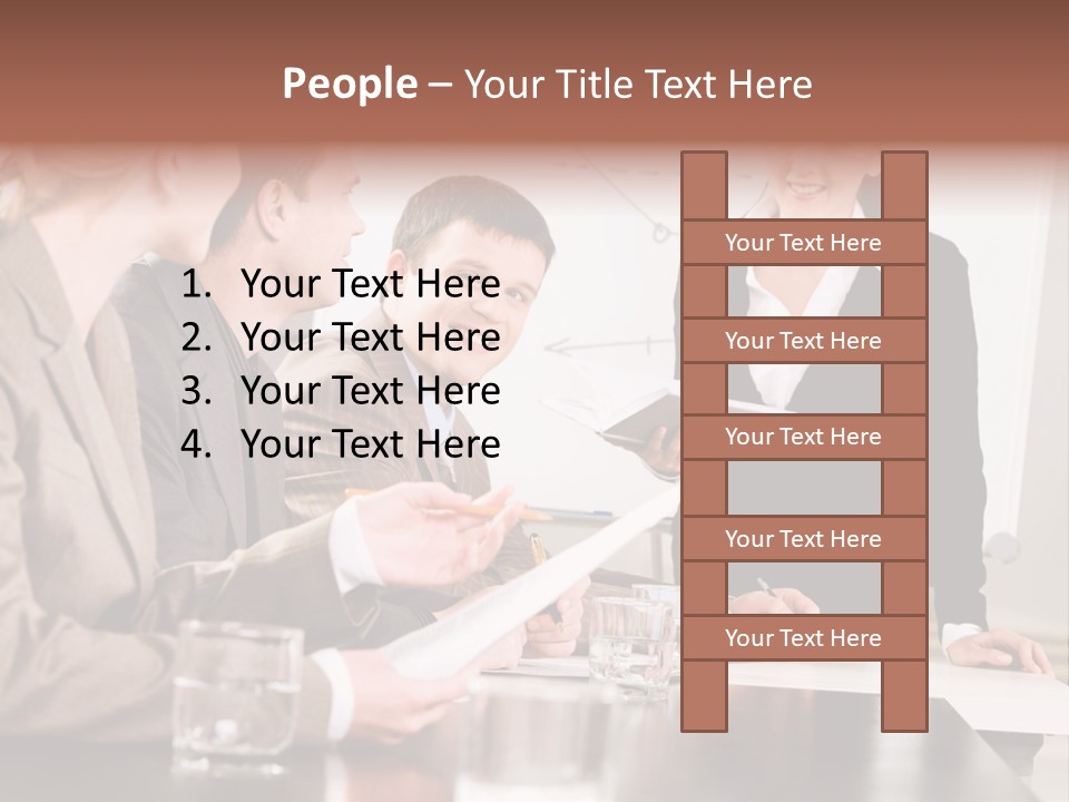 Young Success Businesswoman PowerPoint Template