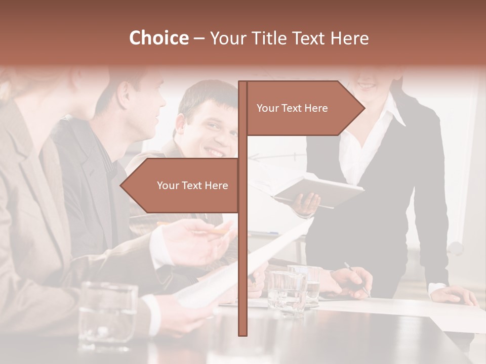 Young Success Businesswoman PowerPoint Template