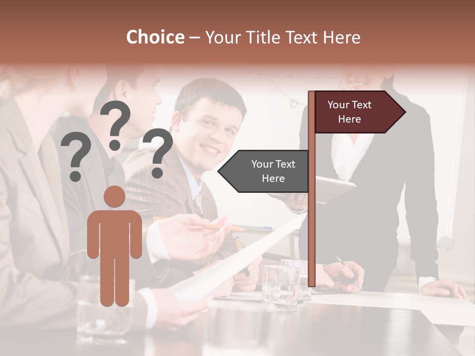 Young Success Businesswoman PowerPoint Template