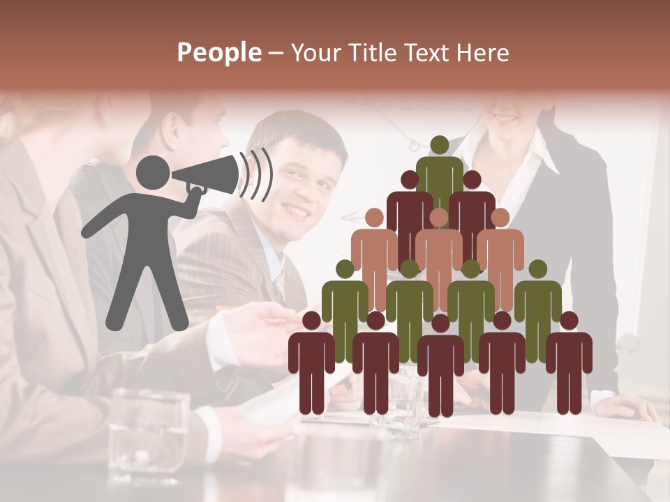 Young Success Businesswoman PowerPoint Template