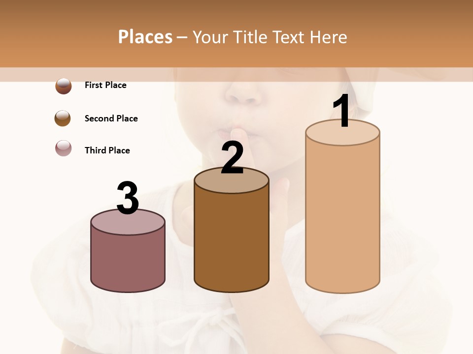 A Little Girl Wearing A Chef's Hat And Holding Her Finger To Her Mouth PowerPoint Template