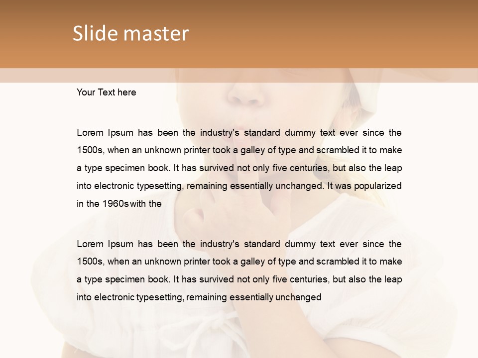 A Little Girl Wearing A Chef's Hat And Holding Her Finger To Her Mouth PowerPoint Template