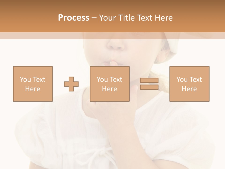 A Little Girl Wearing A Chef's Hat And Holding Her Finger To Her Mouth PowerPoint Template